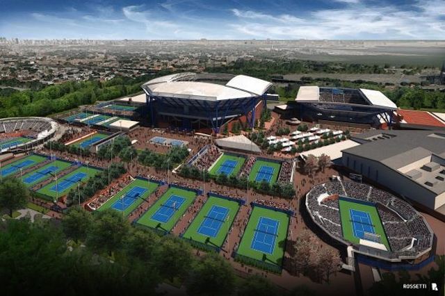 Rendering of proposed USTA stadiums, via A Walk in the Park